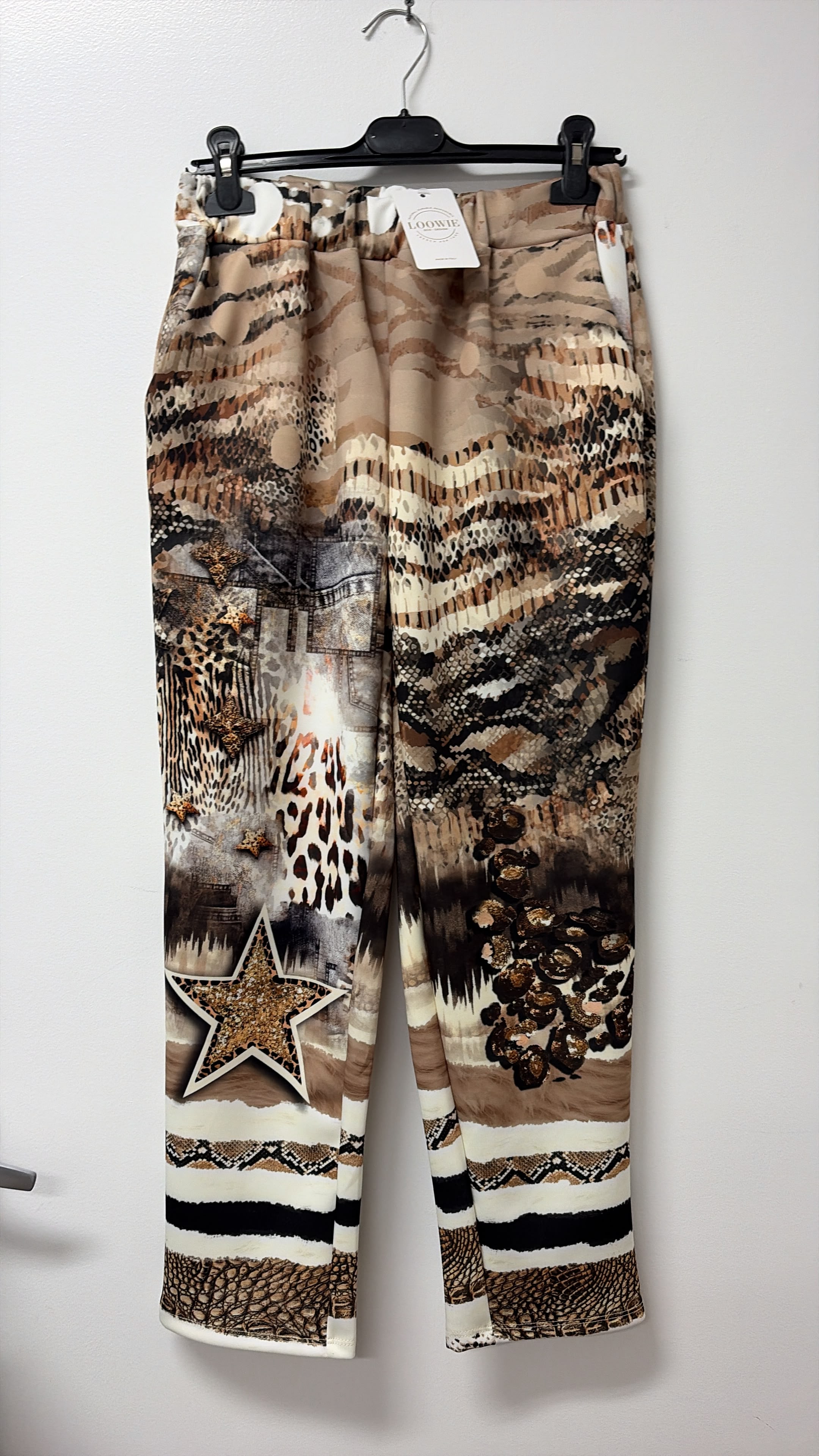 VISFD Safari Denim Patch Jogger Pants Beige