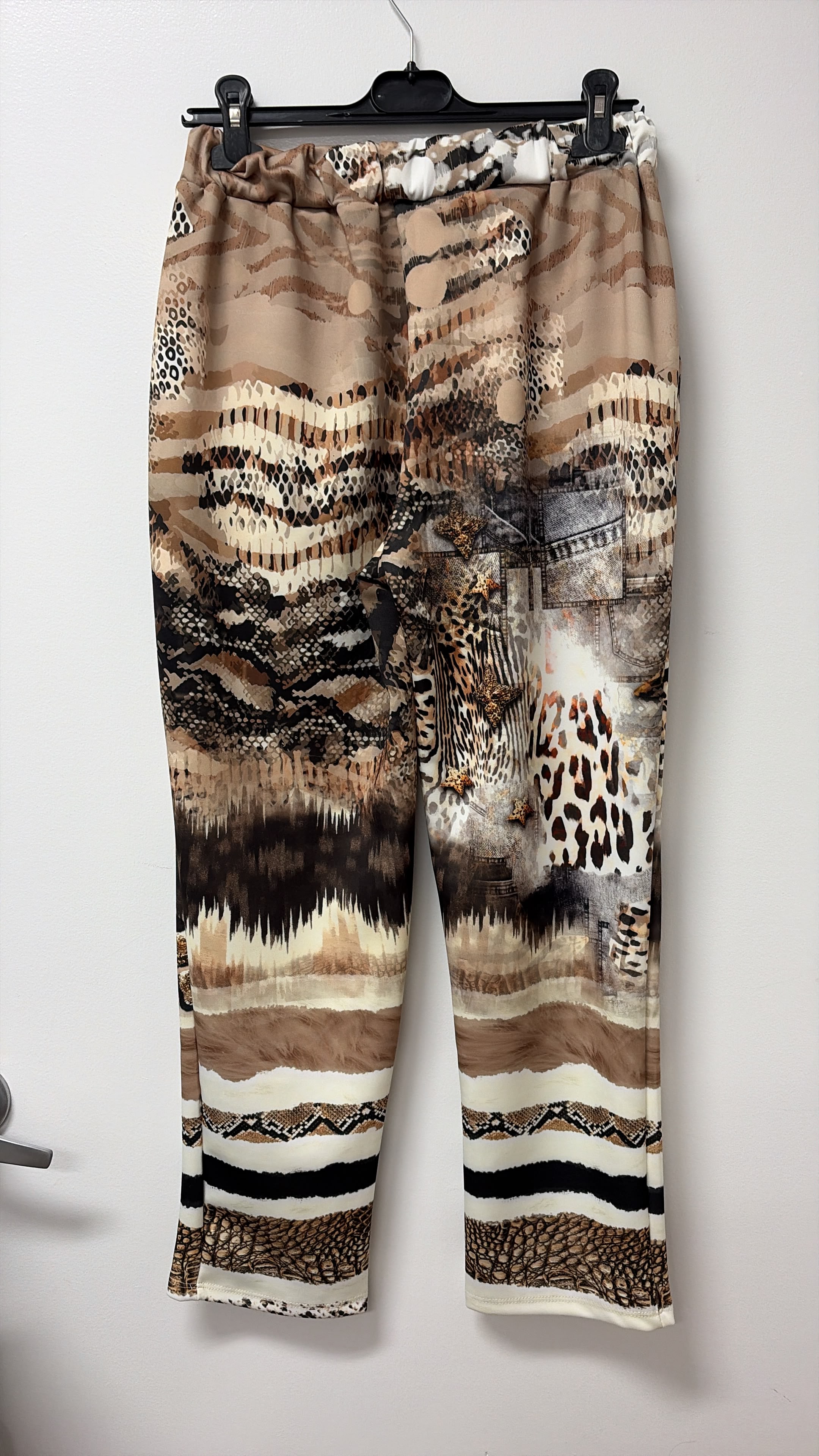 VISFD Safari Denim Patch Jogger Pants Beige