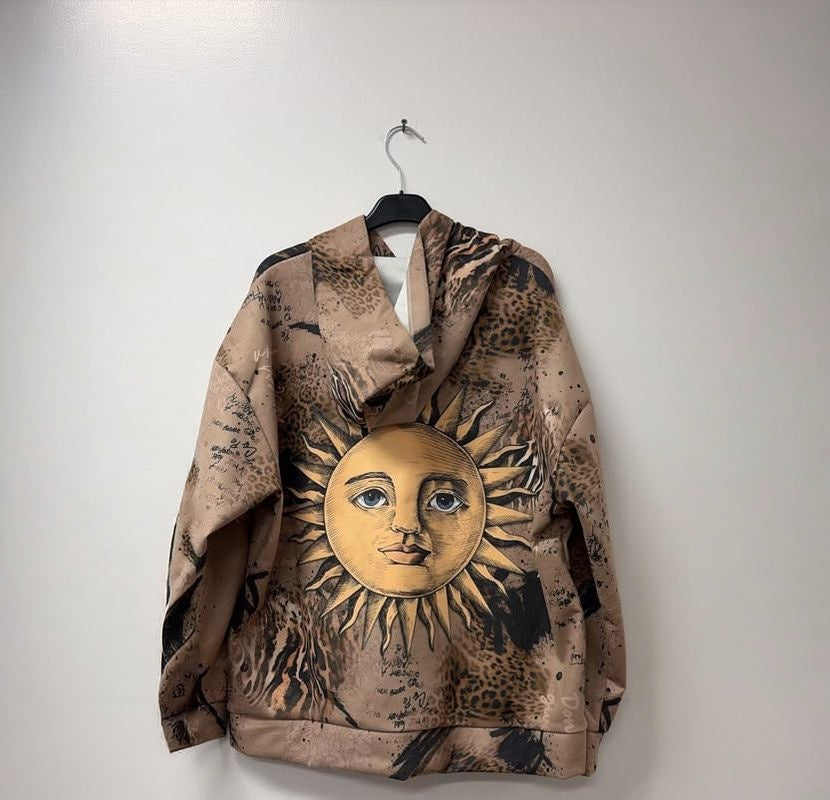 VISLH Sun Leopard Hoodie Brown