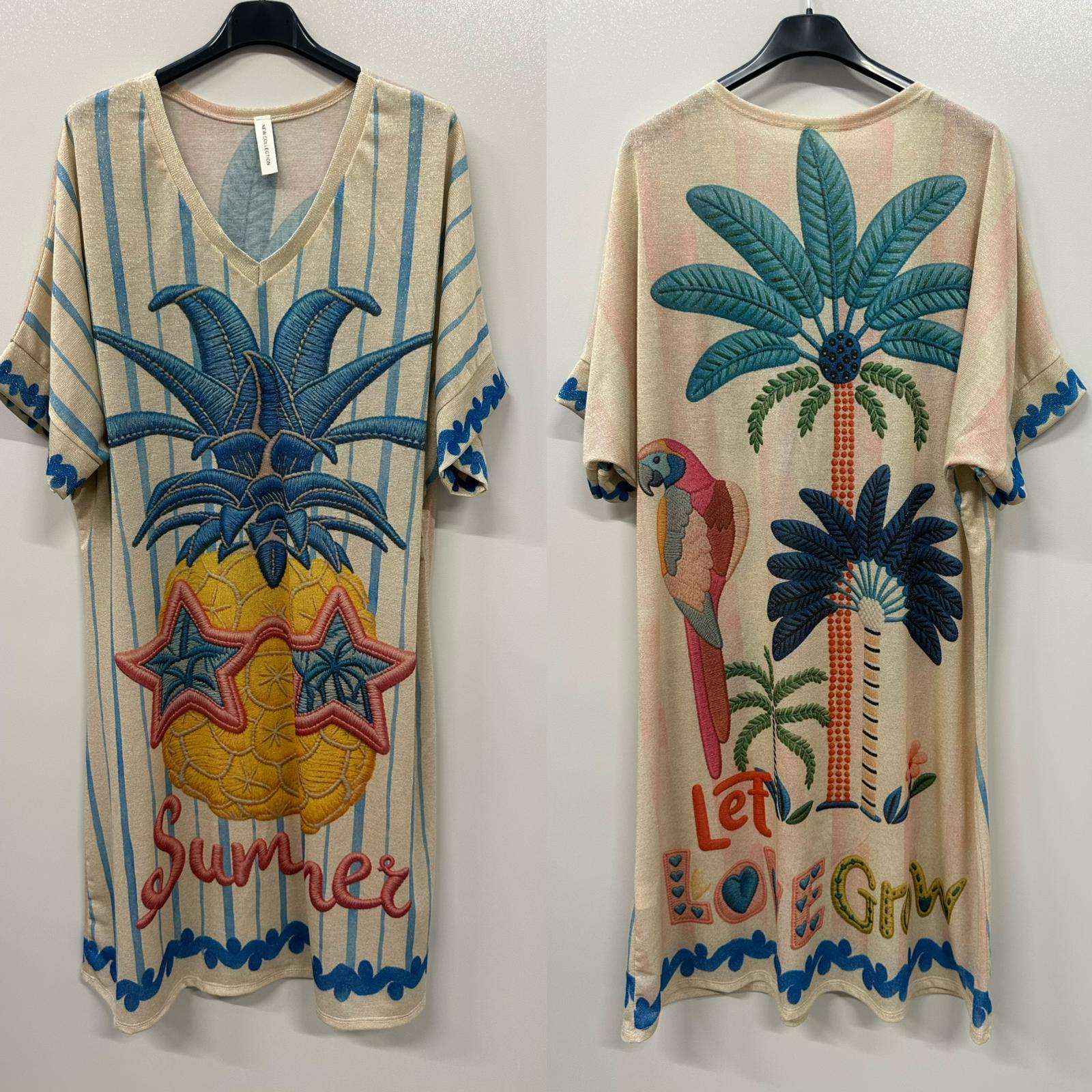 VISPR Summer Pineapple Lurex Dress