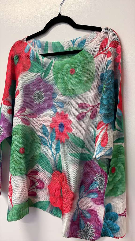 VIVBF Vibrant Floral Knit Top