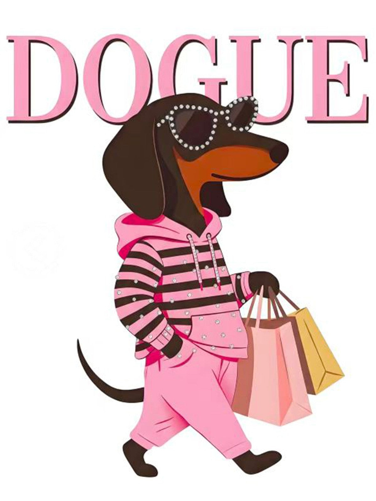 VLTDABS Dachshund Print T-Shirt Blush