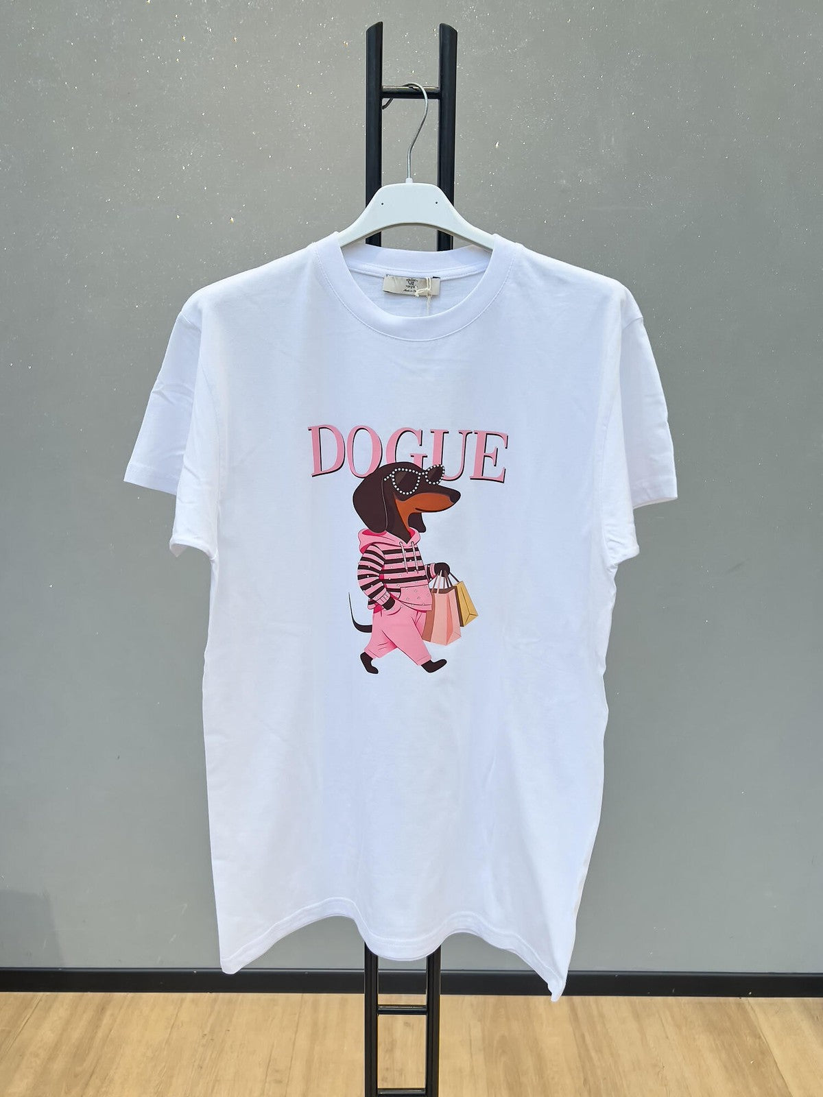 VLTDABS Dachshund Print T-Shirt Blush