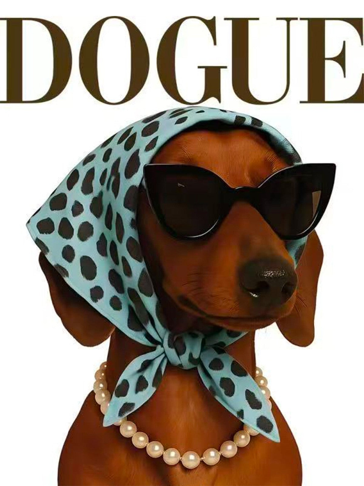 VLTDADR Dachshund Print T-Shirt Dark Brown