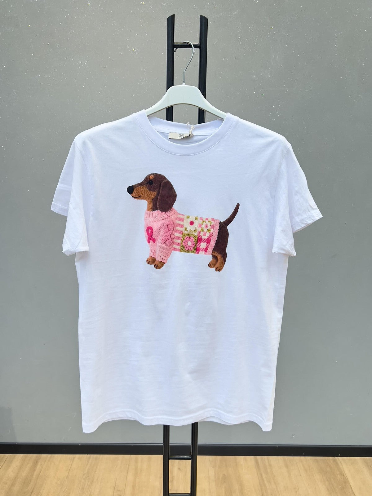 VLTDAPK Dachshund Print T-Shirt Pink