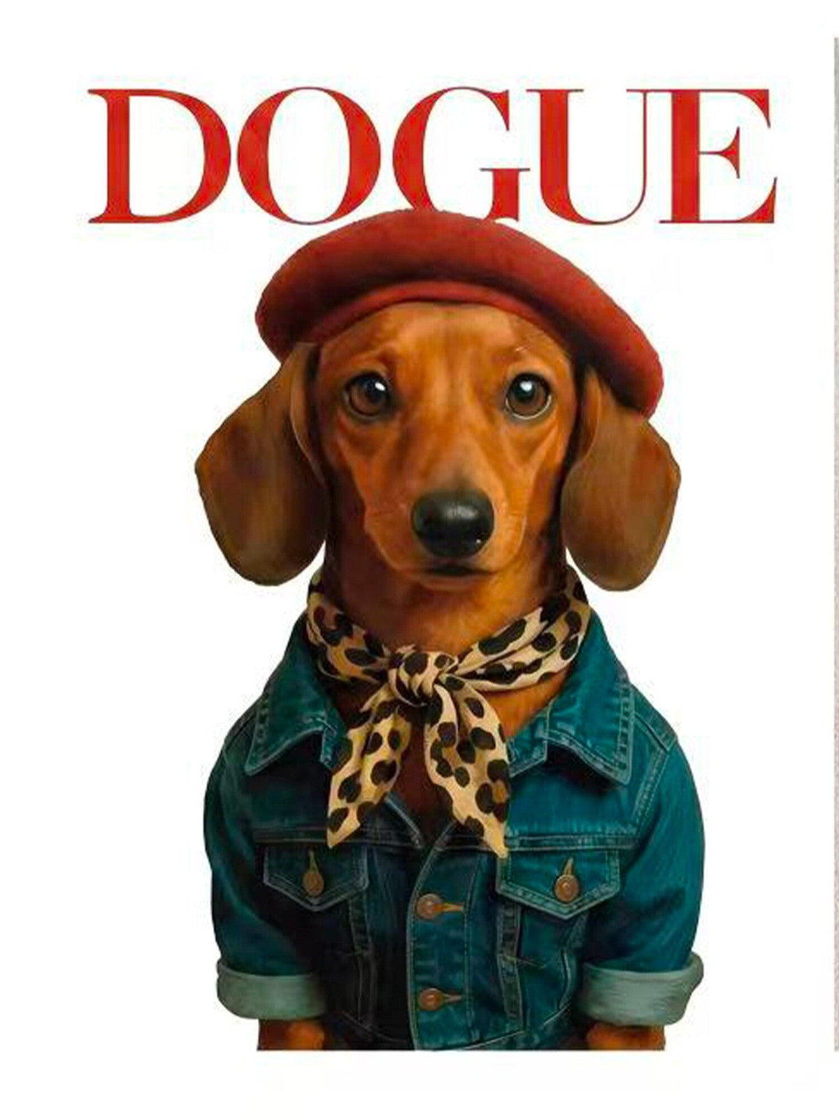 VLTDARD Dachshund Print T-Shirt Red