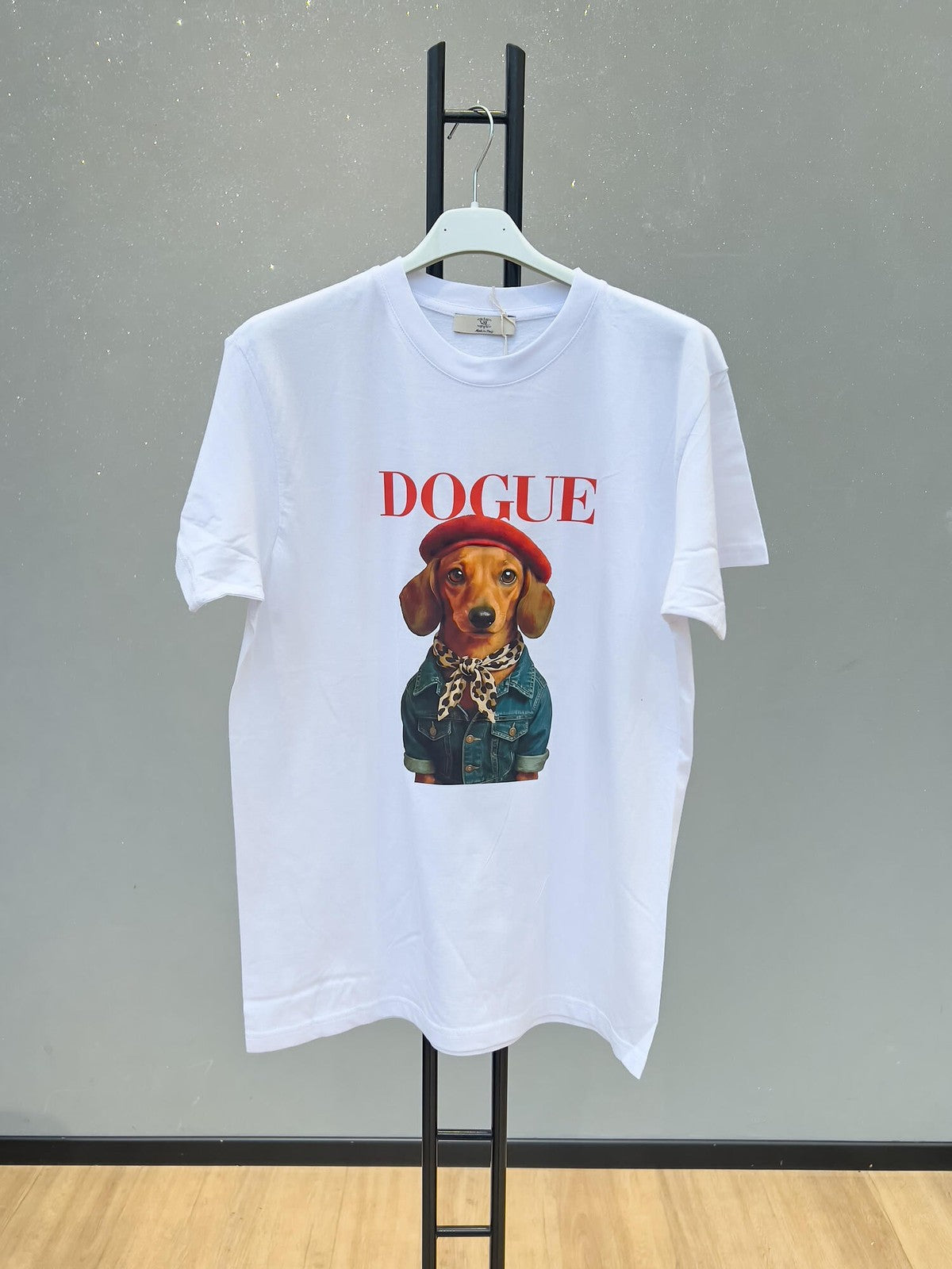 VLTDARD Dachshund Print T-Shirt Red