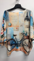 VISPBIKE Italian OS Parisian Printed Knit Sweater
