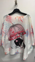 VISRDWH Italian OS Rainy Dog Printed Knit Sweater