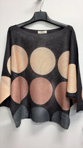 VISBPDBK Italian OS Black Bold Polka Dot Knit Sweater