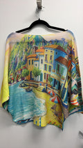 VISPCV Italian One Size Coastal Village Printed Knit Sweater