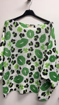 VISSPGL Italian OS St. Patrick Green Lips Pop Sweater