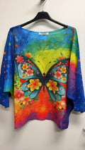 VISMBKS Italian One Size Multicolor Butterfly Knit Sweater