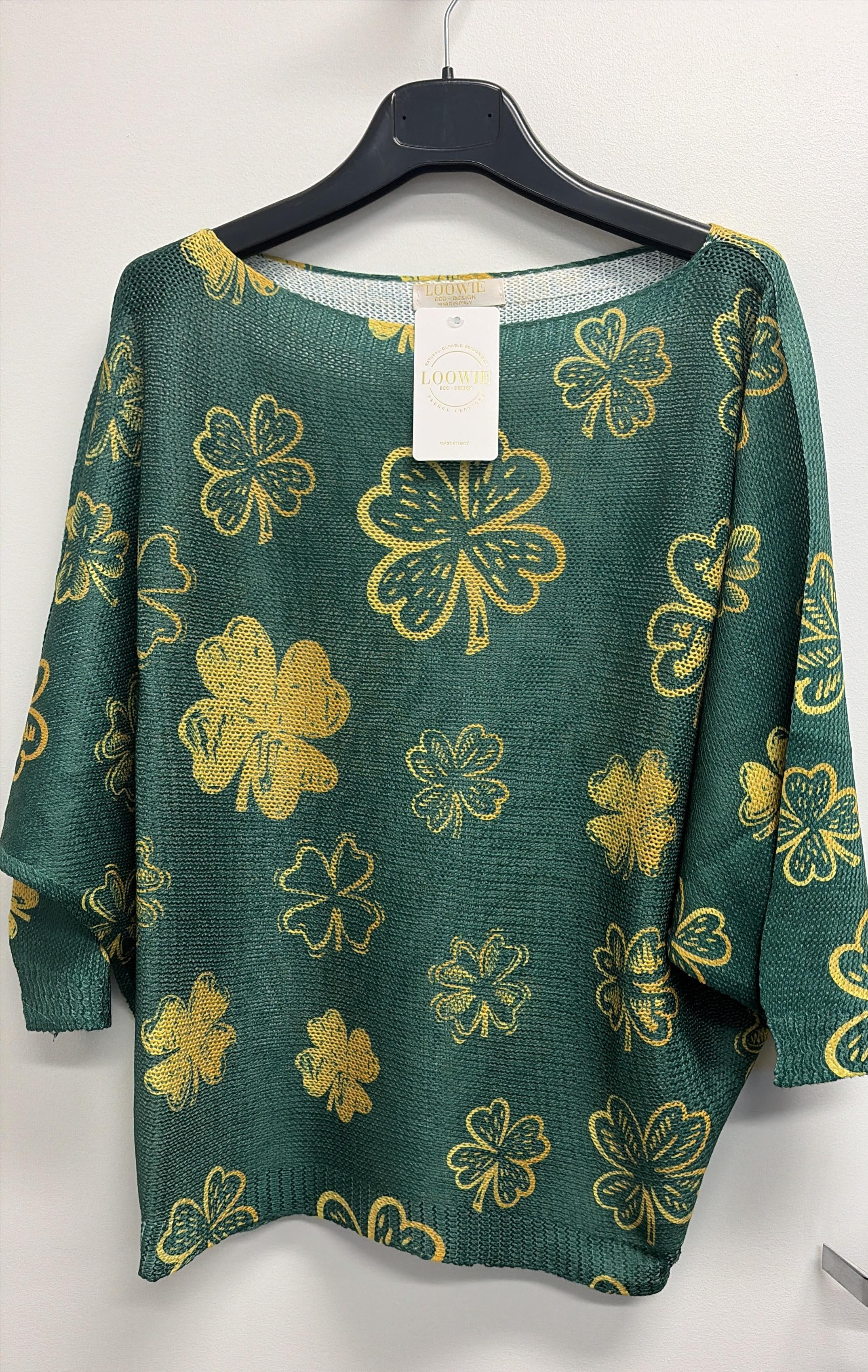 VISSPGLN Italian OS St. Patrick Golden Shamrock Knit