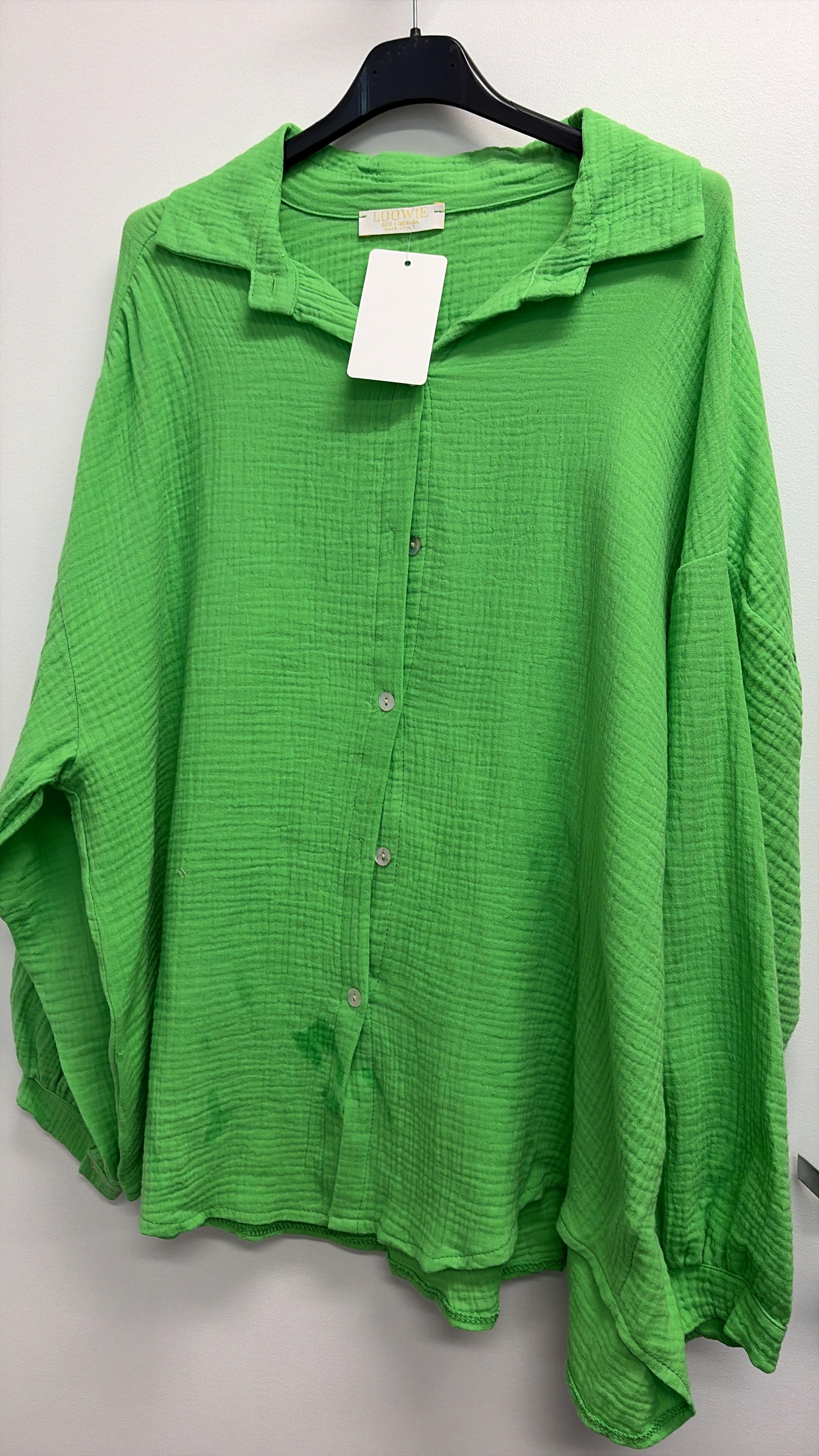 VIEYEAG Italian OS Apple Green Gauze Cotton Cover Up