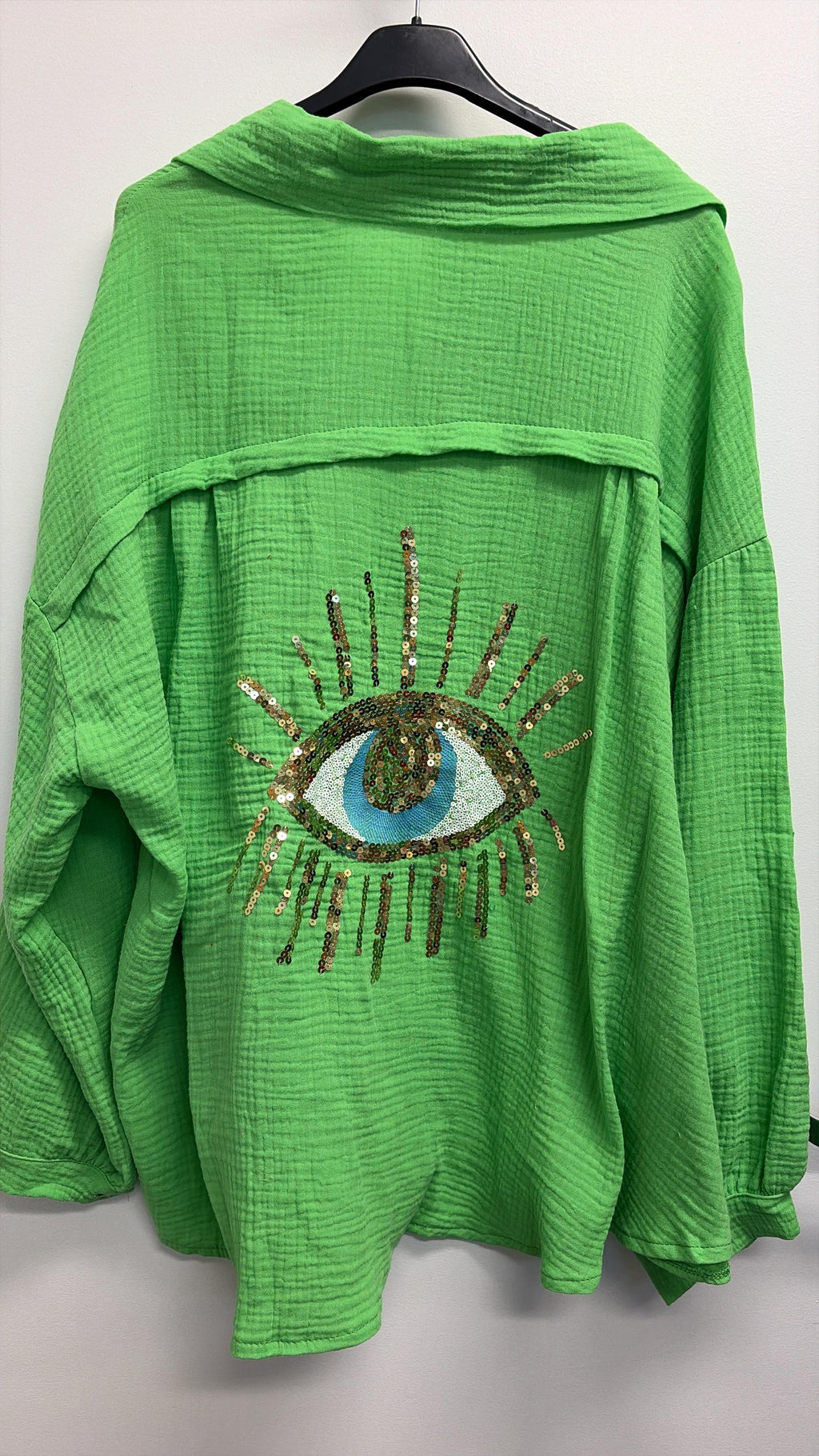 VIEYEAG Italian OS Apple Green Gauze Cotton Cover Up
