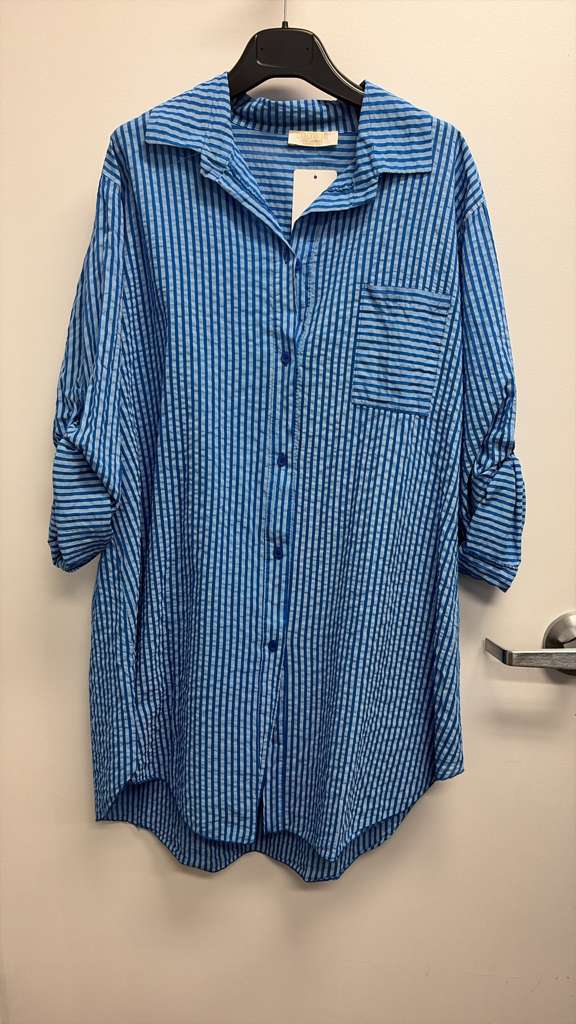 CACCUR Italian Royal Striped Cotton Shirt Dress