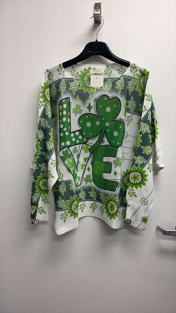 VISSPLOVE Italian OS St. Patrick Shamrock Love Knit