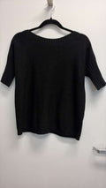 COBNKSBK Italian OS Black Boat Neck Knit Sweater