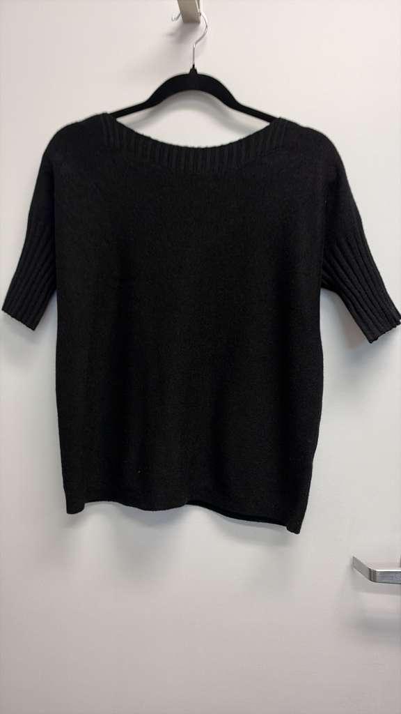 COBNKSBK Italian OS Black Boat Neck Knit Sweater