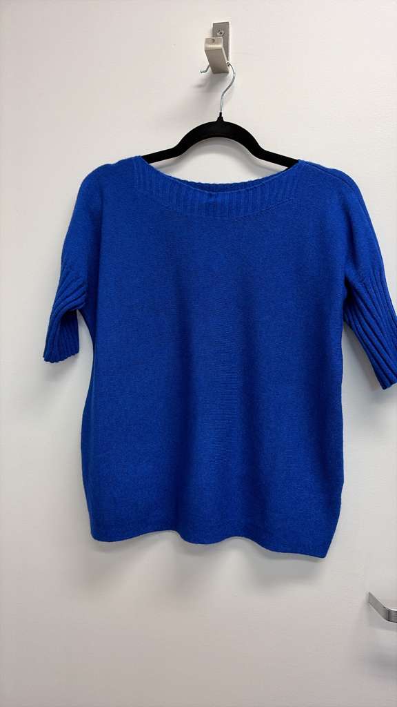 COBNKSBL Italian OS Blue Boat Neck Knit Sweater