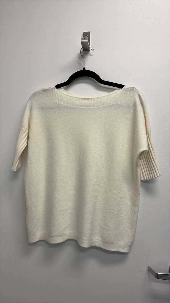 COBNKSE Italian OS Ecru Boat Neck Knit Sweater