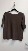 COBNKSCH Italian OS Chocolate Boat Neck Knit Sweater