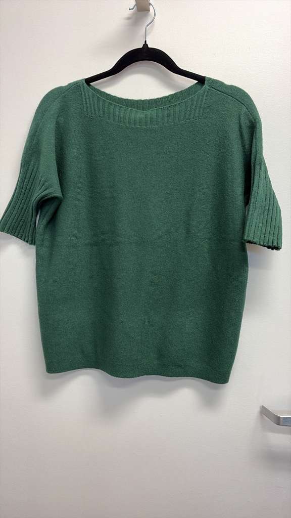 COBNKSGR Italian OS Green Boat Neck Knit Sweater