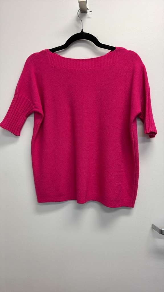 COBNKSFU Italian OS Fuchsia Boat Neck Knit Sweater