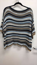 COSKTNB Italian OS Cotton Navy Beige Stripe Knit Top