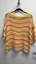 COSKTYO Italian OS Cotton Yellow Orange Stripe Knit Top
