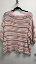 COSKTPB Italian OS Cotton Pink Beige Stripe Knit Top