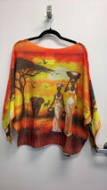 VISSLPS Italian OS Safari Landscape Print Knit Sweater