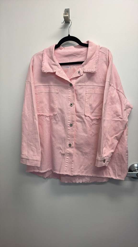 VIJHPP Italian OS Pink Hand-Painted Portrait Cotton Jacket