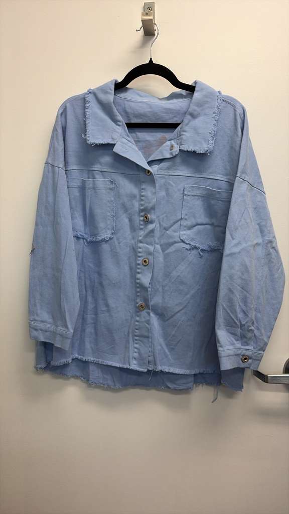 VIJHPBL Italian OS Blue Hand-Painted Portrait Cotton Jacket