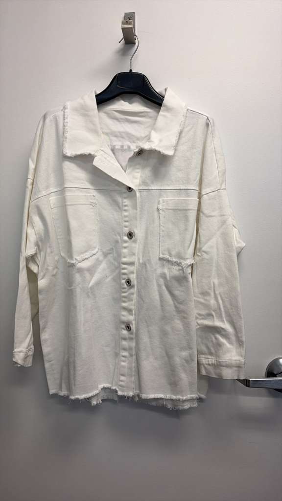 VIJHPW Italian OS White Hand-Painted Cat Cotton Jacket
