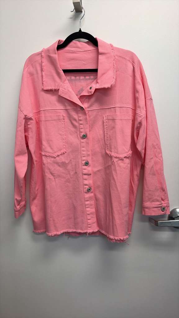 VIJHPPK Italian OS Pink Hand-Painted Cat Cotton Jacket