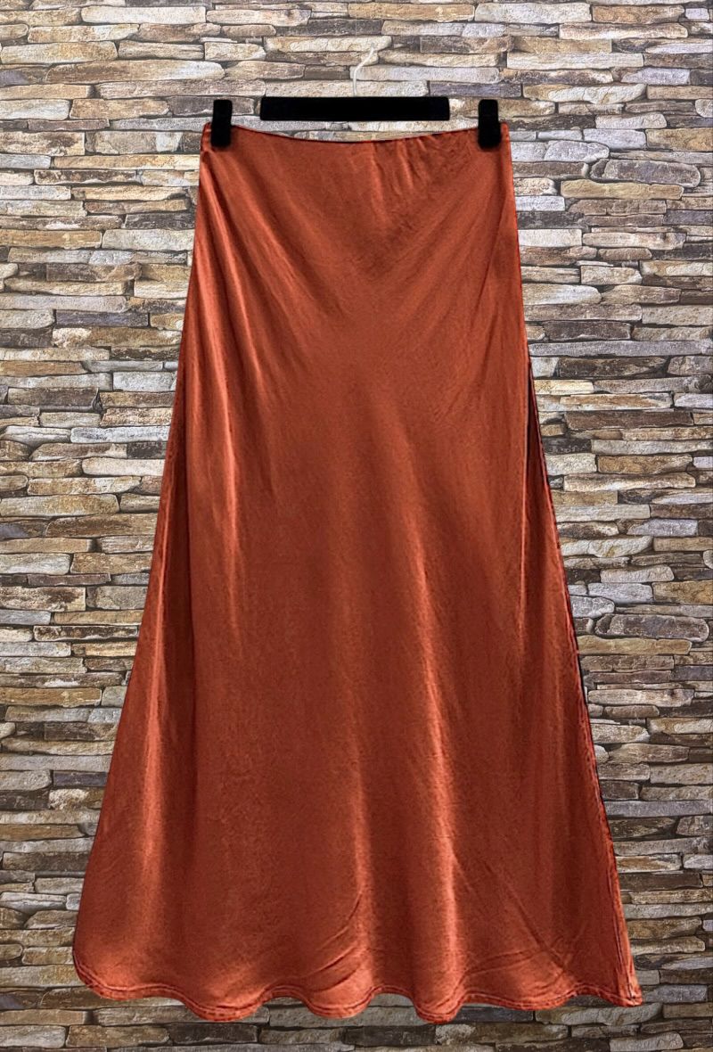 ESS2 Italian OS Viscose Satin Bias-Cut Midi Skirt - 18 Colors