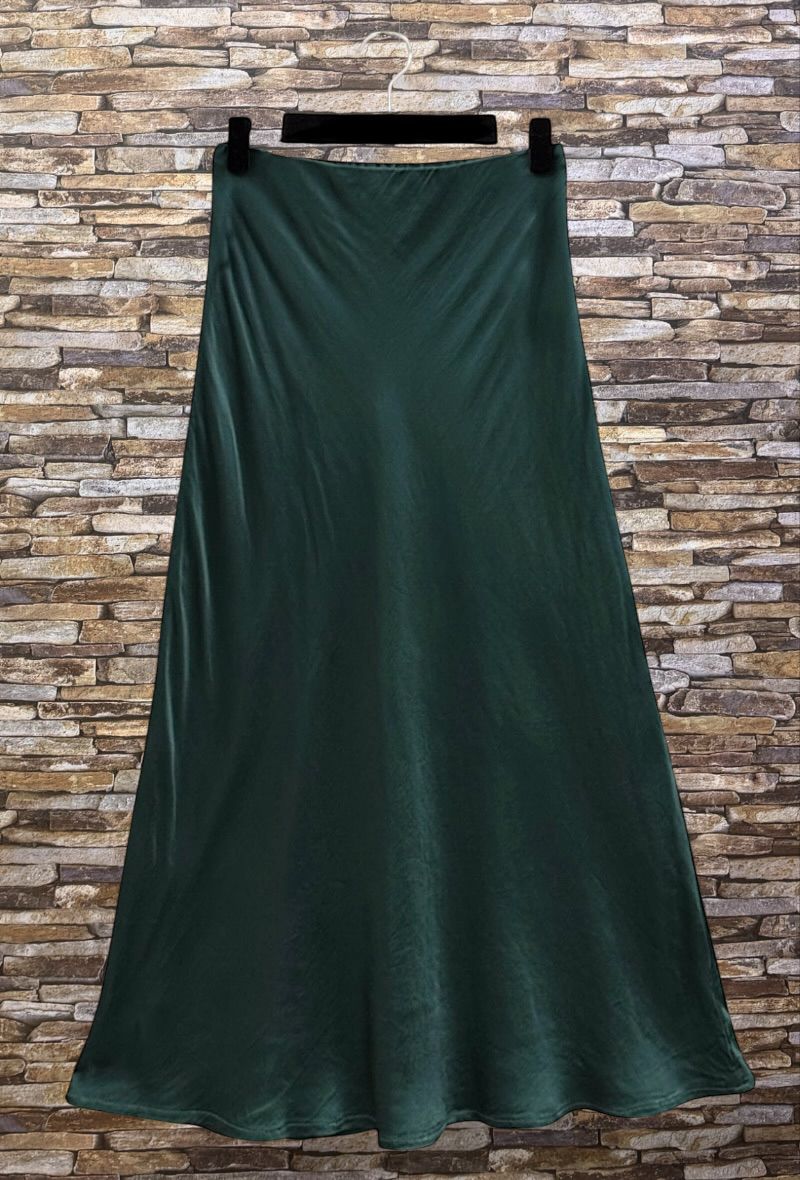 ESS2 Italian OS Viscose Satin Bias-Cut Midi Skirt - 18 Colors