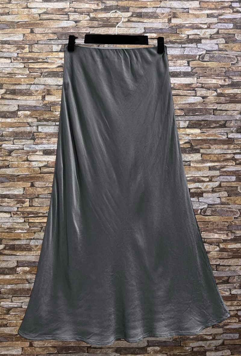ESS2 Italian OS Viscose Satin Bias-Cut Midi Skirt - 18 Colors