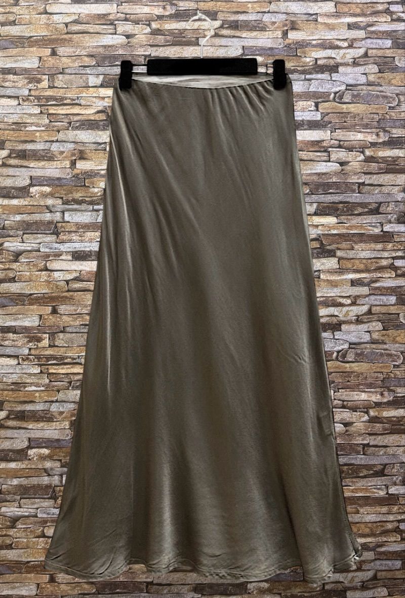 ESS2 Italian OS Viscose Satin Bias-Cut Midi Skirt - 18 Colors