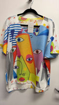 VISFMYCF Italian OS Family Cubist Faces Knit Sweater