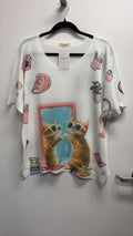 VISCCTSSW Italian OS Cool Cats Selfie White Knit Sweater
