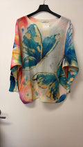 VIBKT Butterfly Print Knit Top
