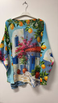 VIGVL Greek Village Lemon Print Knit Sweater
