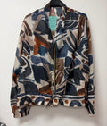 ZOJ02 Lightweight Navy Abstract Brushstroke Tencel Jacket