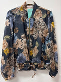 ZOJ08 Lightweight Black Floral Leopard Tencel Jacket