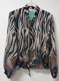 ZOJ09 Lightweight Navy Zebra Floral Tencel Jacket