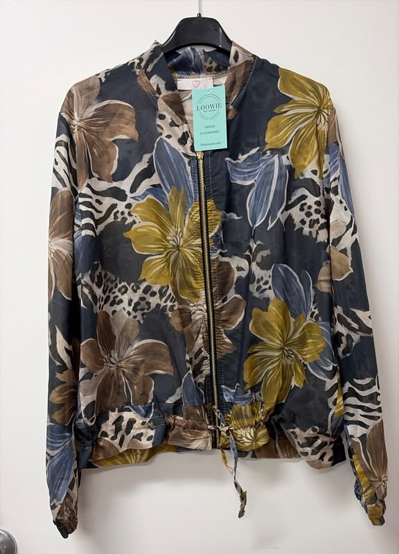ZOJ10 Lightweight Dark Floral Leopard Tencel Jacket
