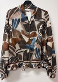 ZOJ11 Lightweight Brown Abstract Brushstroke Tencel Jacket